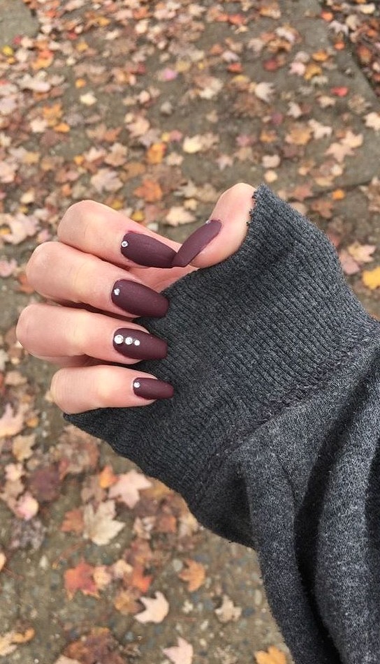 40 Warm Fall Nail Design Make You Cute nails, nail design, natural nails,fall nail