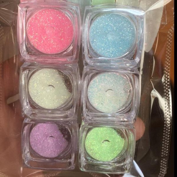 6 Colors Glow In Dark Nail Glitter Powders VT202316 - Vettsy