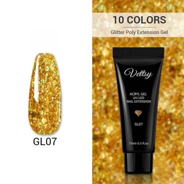 Glitter Crystal Polygel Nail Extension VT202217 - Vettsy