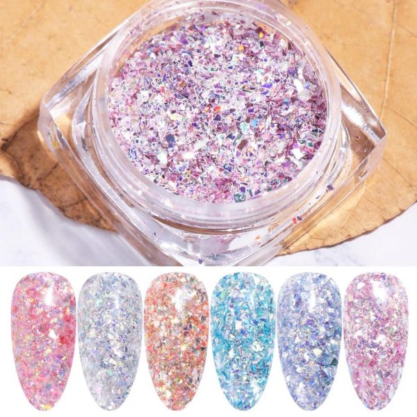 6 Colors Shiny 3D Crystal Nail Glitters Sequins VT202117 - Vettsy