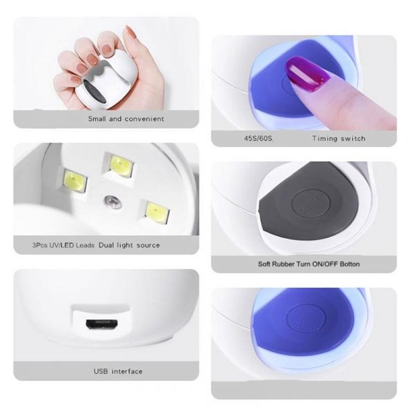 3W USB MINI Egg Shape Design Nail Dryer VT202232 - Vettsy